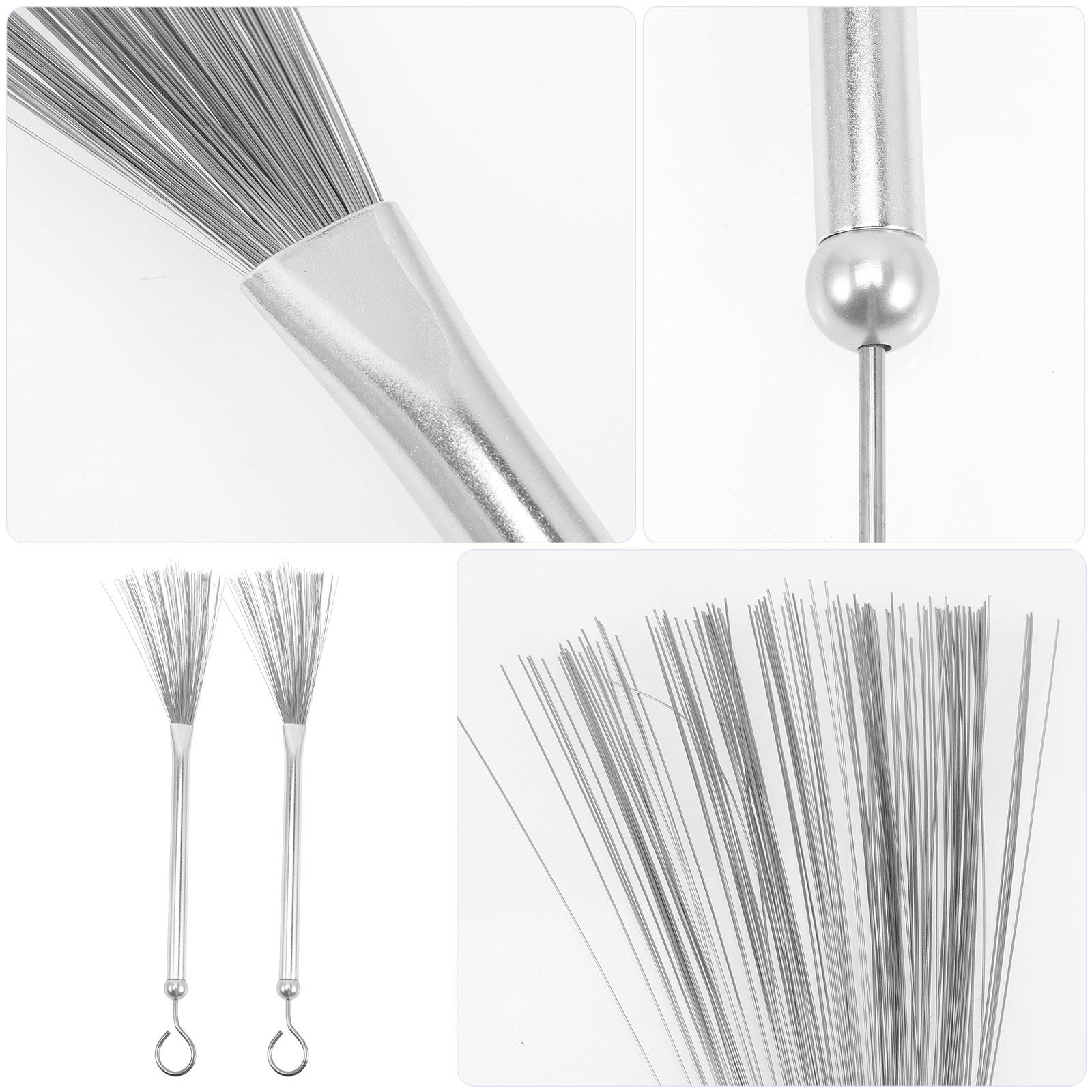 2Pcs Metal Professional Drum B - Brush Bristle Set ulasan dan harga